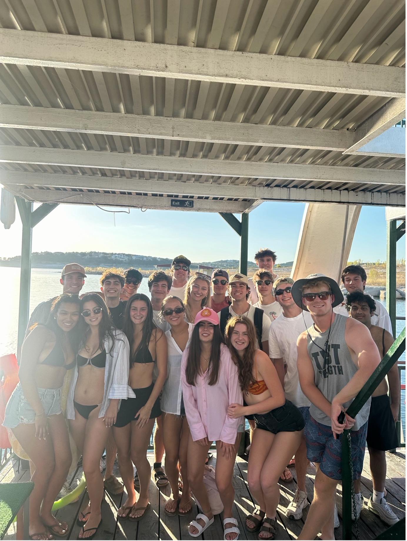 LMI members at end-of-semester barge social