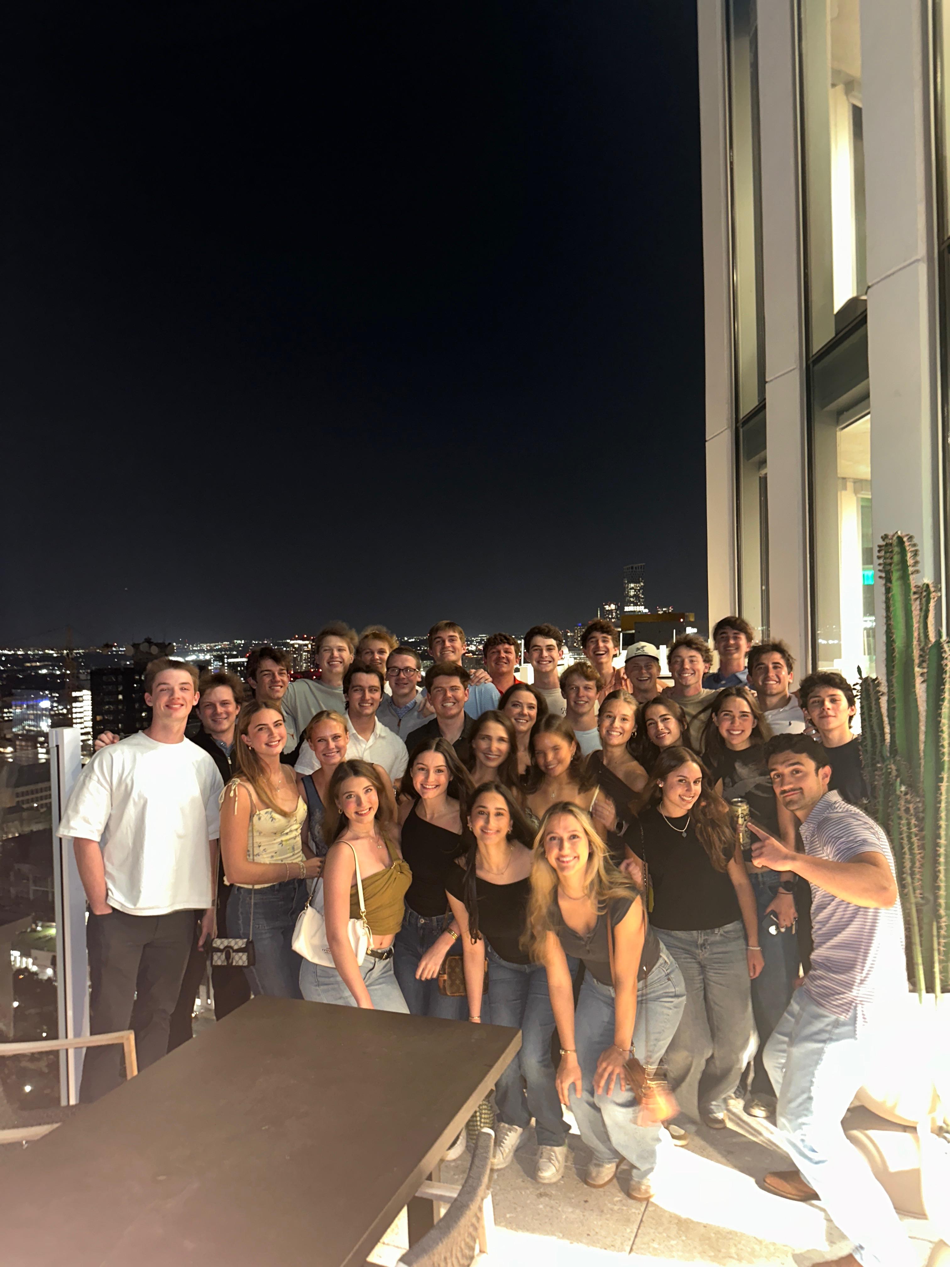 End-of-semester celebration overlooking downtown Austin
